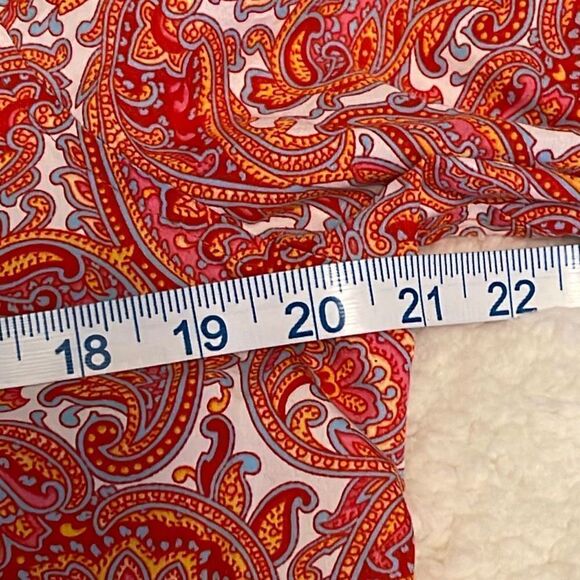 Lands End Paisley Button Down Shirt Size 12 P. Red/Orange - Picture 8 of 9